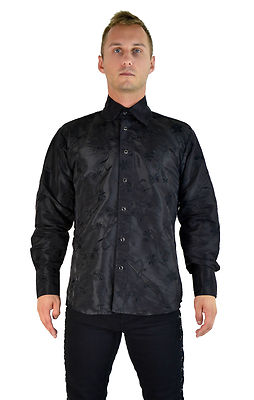 SHRINE ARISTOCRAT GOTHIC STEAMPUNK PIRATE VICTORIAN BLACK ORCHID DRESS SHIRT 