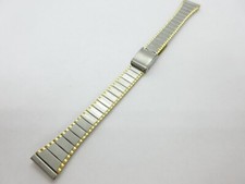 Two Tone Stainless Steel 14mm Watch Strap Bracelet Adjustable Clasp