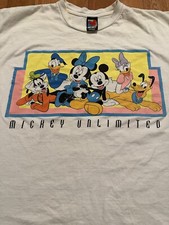 Vintage Mickey Unlimited Disney T-Shirt Large Donald Duck Goofy Minnie Pluto