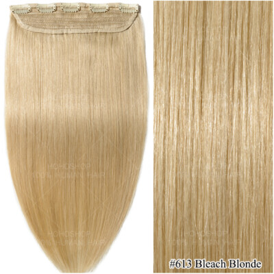 Clip in Remy Real Human Hair Extensions One Piece 3/4 Full Head Thick 16'' 18'' 20