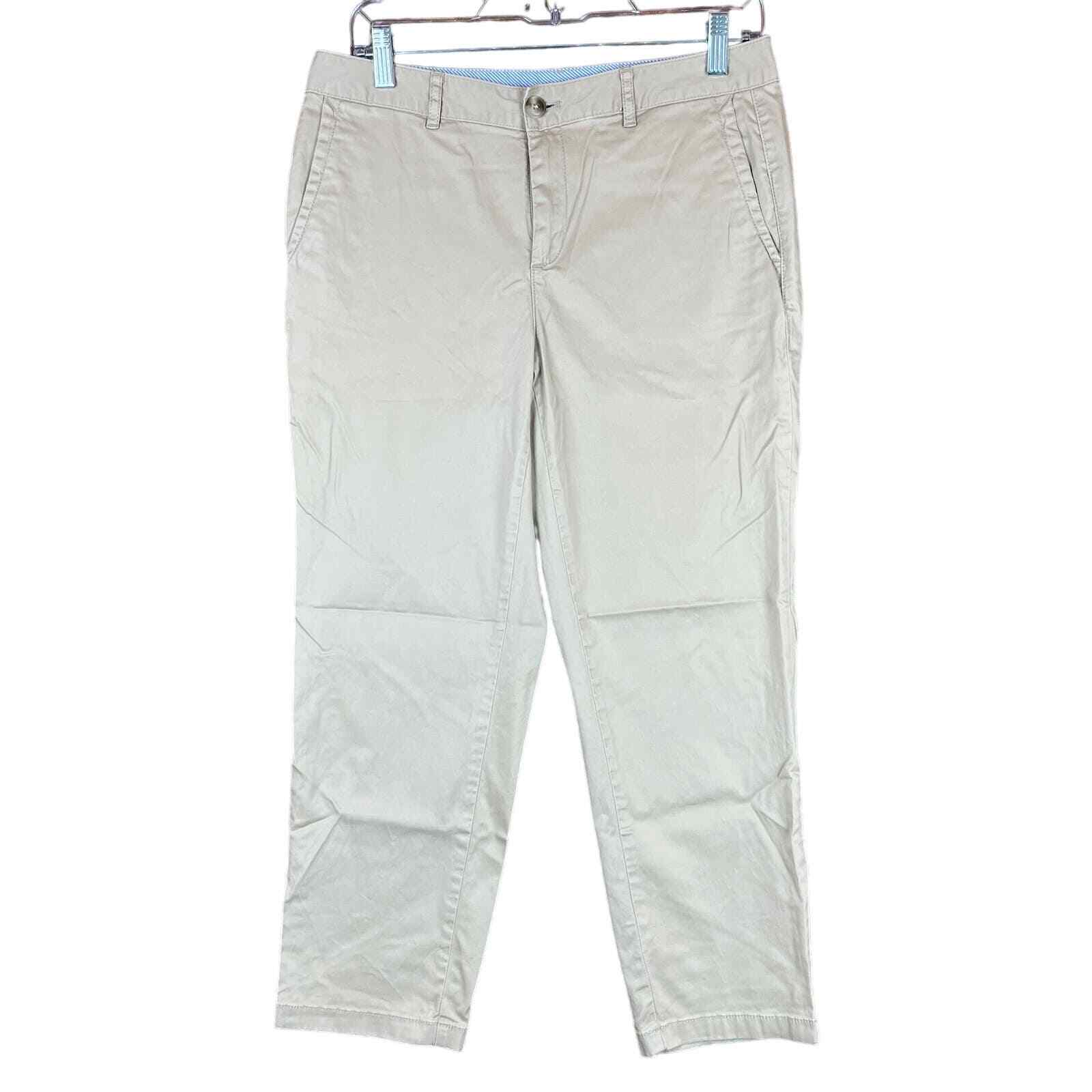 LL Bean Womens Pants Tan Chinos Favorite Fit Capris Cropped Mid Rise