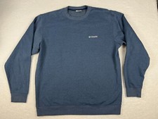 Columbia Sweatshirt Mens Large Hart Mountain II Crewneck Pullover Heathered Blue