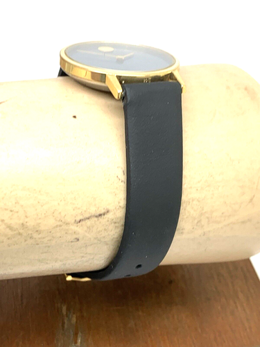 Movado Zenith Women's Watch Vintage Swiss Wind Blue Museum Dial 30.5mm Leather - Picture 11 of 13