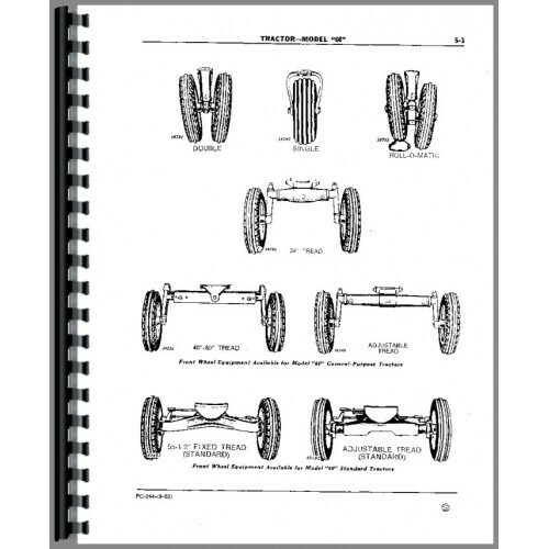 John Deere 60 Tractor Parts Manual Catalog Row Crop G & LP pc244 eBay