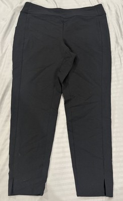 Gaiam Black Ankle Length Pants Zip Pockets Size Large Workout Athletic Yoga