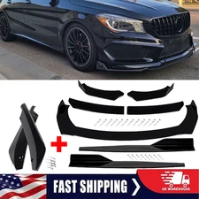 Front Bumper Lip Chin Spoiler Body Kit Splitter Side Skirt For Benz