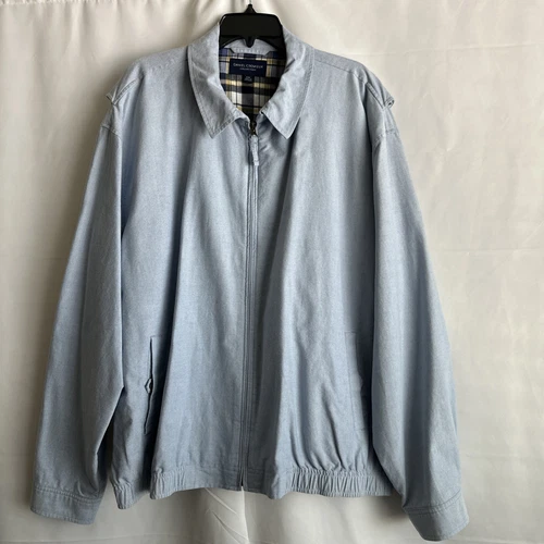 Daniel Cremieux Collection Mens Oxford Casual Jacket Zip-up Blue XXL #0425 video thumbnail