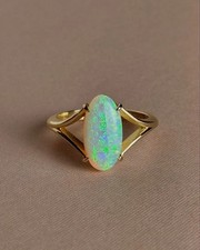 Natural Fire Opal 3Ct Oval Ct Women's Wedding Ring 14K Yellow Gold Plated Silver
