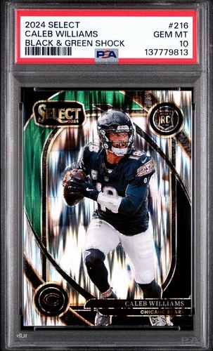 2024 PANINI SELECT BLACK & GREEN SHOCK #216 CALEB WILLIAMS ROOKIE RC PSA 10