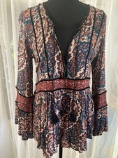 American Eagle Outfitters Boho Peasant Paisley Bell Sleeve women's Top Sz M