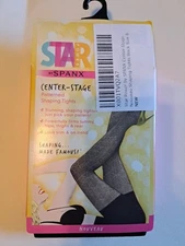Spanx Star Power Center-Stage Nouveau Patterned Shaping Tights Black Size B