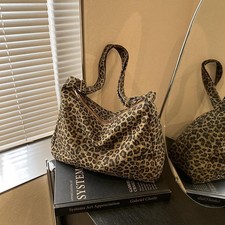 Elegant Chic Leopard Print Women Shoulder Bag Large Capacity Fashion Retro Tote