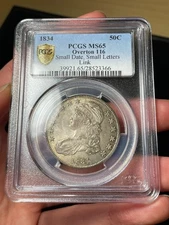 1834 PCGS MS65 Capped Bust Half Dollar Overton 116 - Small Date, Small Letters