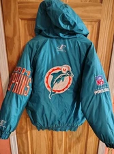 VTG 90s Logo Athletic NFL Pro-Line Miami Dolphins Jacket Medium Color Black...
