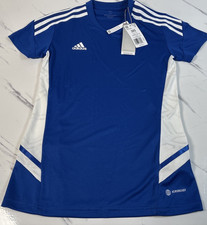 Adidas Women Jerseys Football Soccer Football Blue White Size XSmall