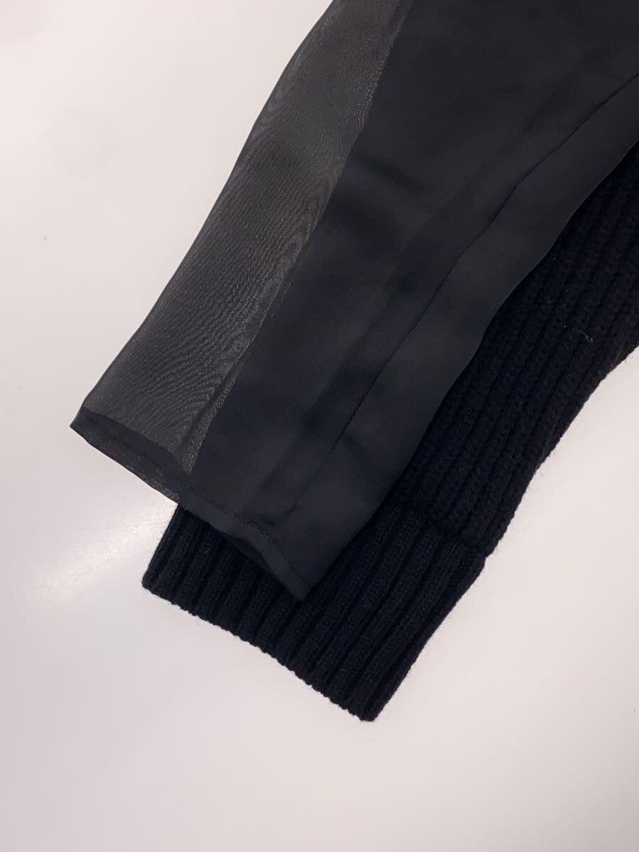 Sacai knit sweater satin mix wool pullover (thick 3 Black Sacai knit sweater satin mix wool pullover (thick 3 Black