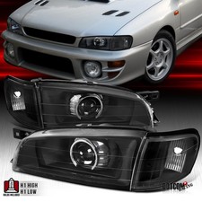 fit 95-01 Subaru Impreza Black Projector Headlight Headlamps+Turn Signal Lights