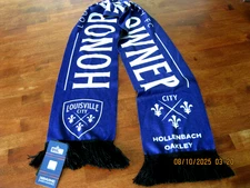 RARE NWT Louisville CITY FC Scarf Purple Unisex Ruffneck Soccer HONORARY OWNER