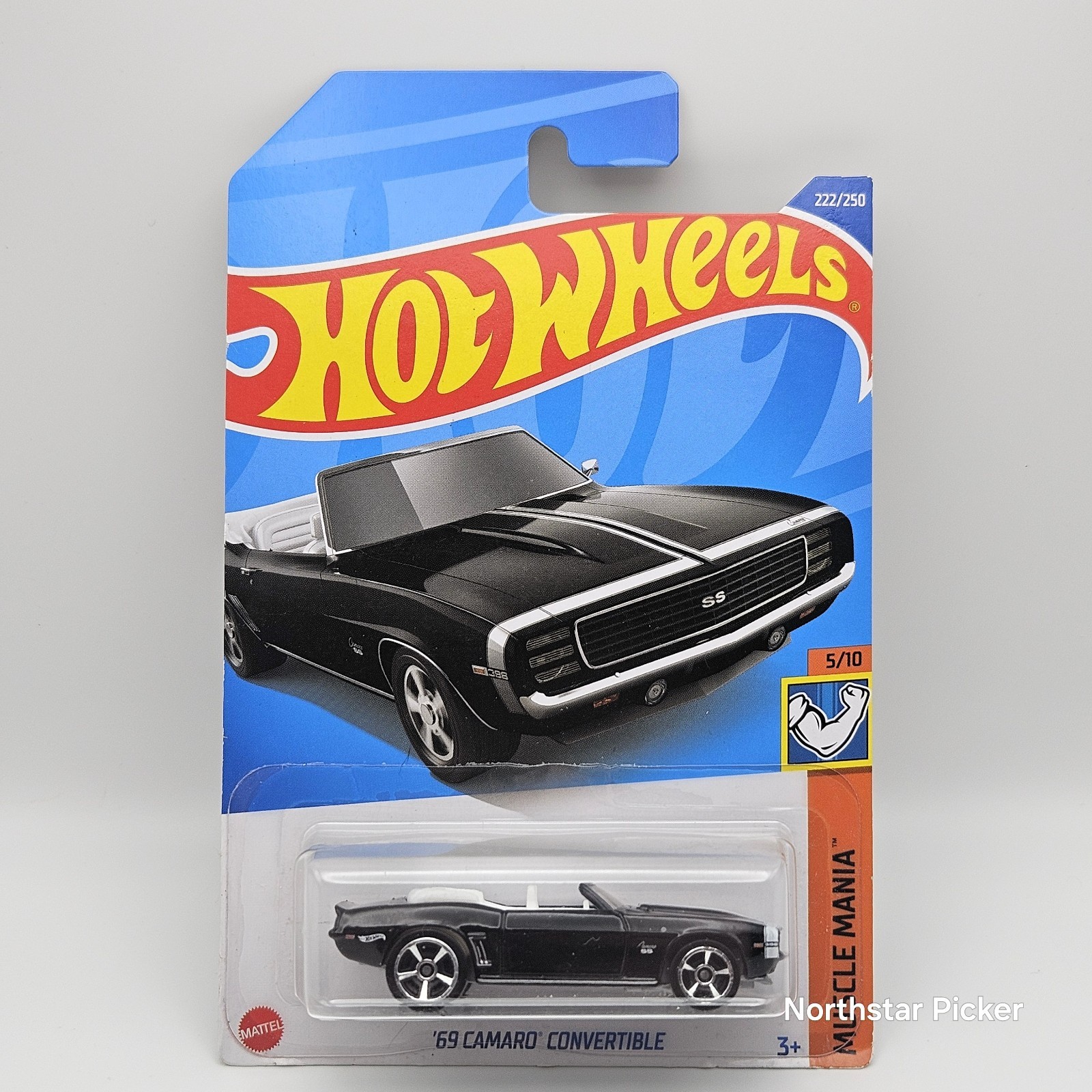 2022 Hot Wheels | '69 Camaro Convertible | Black | Muscle Mania 5/10 | #222