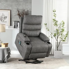 Electric Power Lift Recliner Chair Sofa w/Massage and Heat for Elderly Control