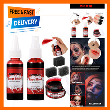 Fake Blood Set 6PCS Stage Spray Coagulated Sponge Realistic Washable for SFX