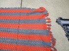 Lot of 2 VTG Handmade Crochet Throw Blankets Quilts Horizontal w/ Fringe 69"x45" — photo 8