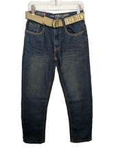 US POLO ASSN Slim Straight Fit Jeans Boys Youth Size 10 Dark Blue Wash Denim New