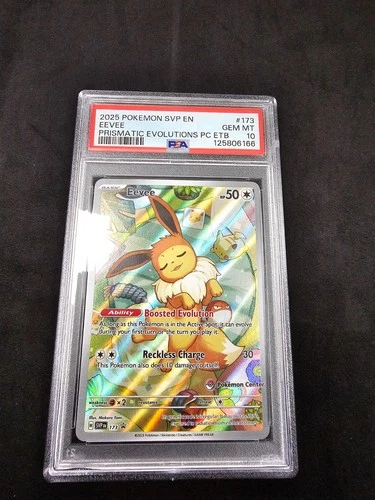 Pokemon Center Stamp Promo Eevee Prismatic Evolutions ETB SVP EN 173 PSA 10