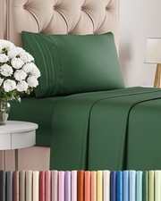 3 Piece Twin XL Sheet Set Emerald Green Breathable Cooling Deep Pockets Soft