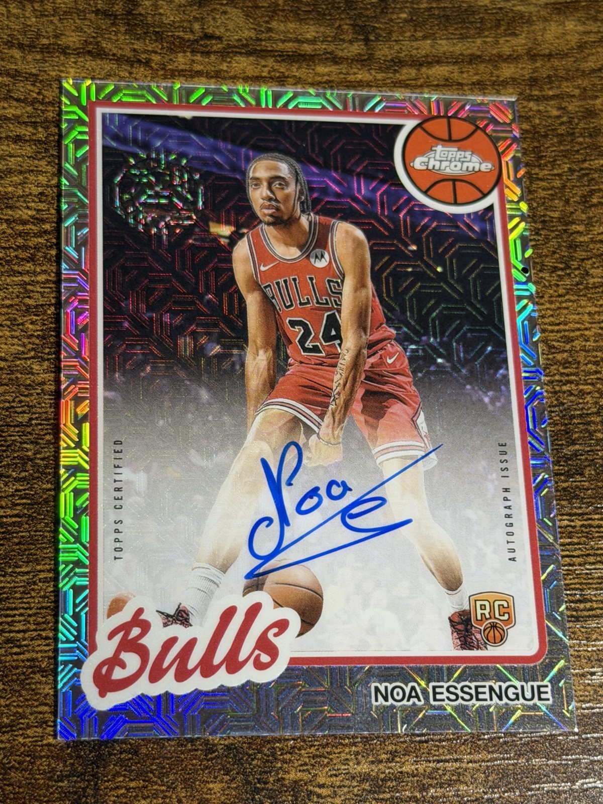 NOA ESSENGUE 2025-26 Topps Chrome Rookie Silver Mojo Refractor On Card Auto