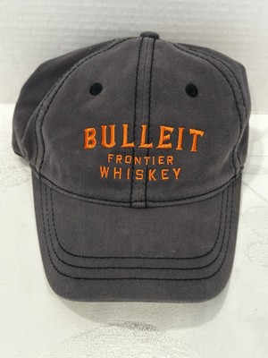 Bulleit Frontier Whiskey Cap Hat Gray Mens Adjustable Embroidered District   