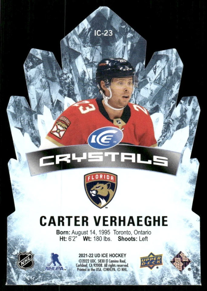 2021-22 Upper Deck Ice #IC-23 Carter Verhaeghe Ice Crystals - Image 2 of 2