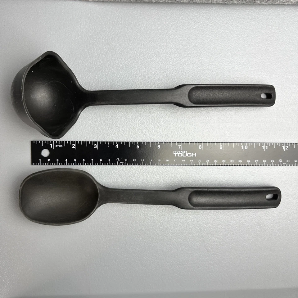 Pampered Chef SET 2 ~Black Nylon Utensils Serving Ladle & Spoon Resistant 425° - Image 3 of 4