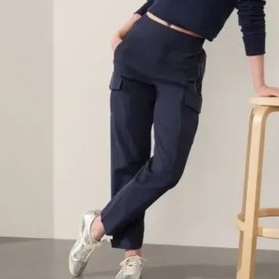 Athleta Endless High Rise Cargo Women's Pants, Navy, Size 14, Sold Out, Pull On