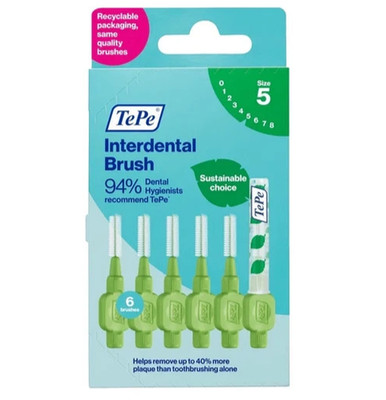 TePe Interdentalbürsten grün 0,8 mm Größe 5 (6er Pack)