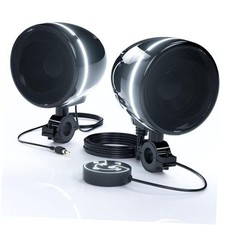Bluetooth Motorcycle Speakers with LED Ring, 4" Waterproof AN4-Halo Black