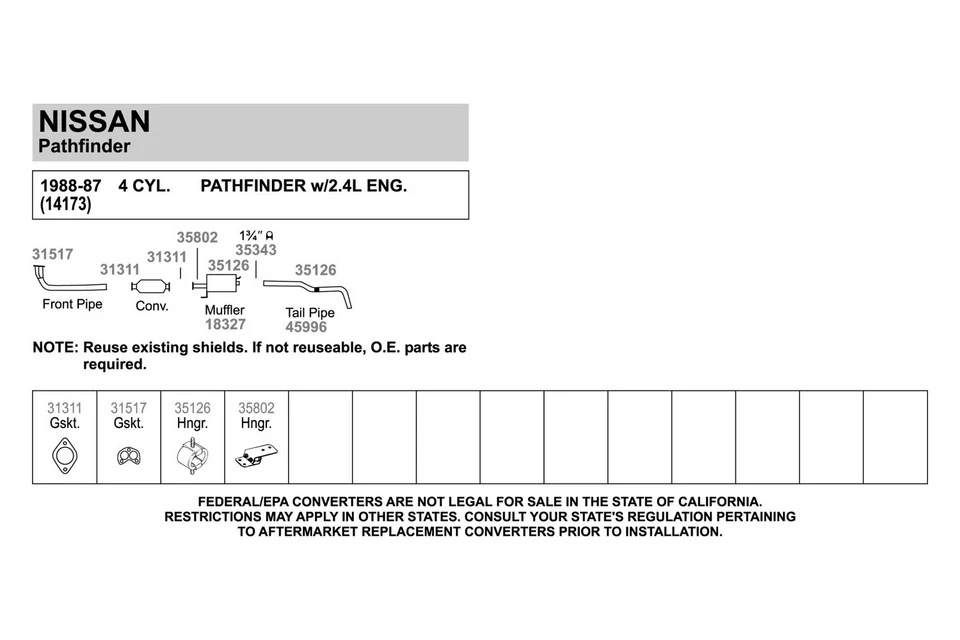 For Nissan Pathfinder 87-95 Walker Steel-Rubber Silver-Black Exhaust Hanger Foto 3 de 4