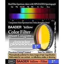Baader Premium Eyepiece Filter: Yellow, 495nm Longpass - 2" FCFY-2 2458311