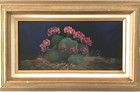Original Cactus Blossom Acrylic Painting Southwest Desert Framed