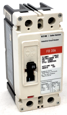 #ad FD2020 Eaton 20 Amp 600 Volt 2P Circuit Breaker Next Day Option New $199.99