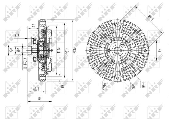 Nrf Visco-Kupplung (49566) FüR Audi A4 B5 B7 A6 C5 Skoda Superb I Vw Passat-image