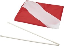 Dive Flag 20"x 24" with Removable Stiffening Pole for Scuba Diving Red