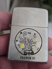 Rare Old 1960's  Vintage FASRON 3 III Military Navy Advertising Zippo Lighter