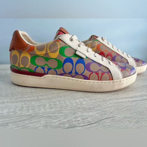 Coach Damen Lowline Low-Top Sneaker in Rainbow Signature Canvas Größe 11B - Bild 2 von 13