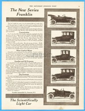 1914 Franklin Six Thirty Touring Car Sedan Coupe Berlin Roadster Syracuse NY Ad