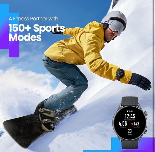 A2040 Amazfit GTR 3 Pro Smartwatch 1.45mm Infinite Black. New-Factory Sealed - Picture 7 of 16