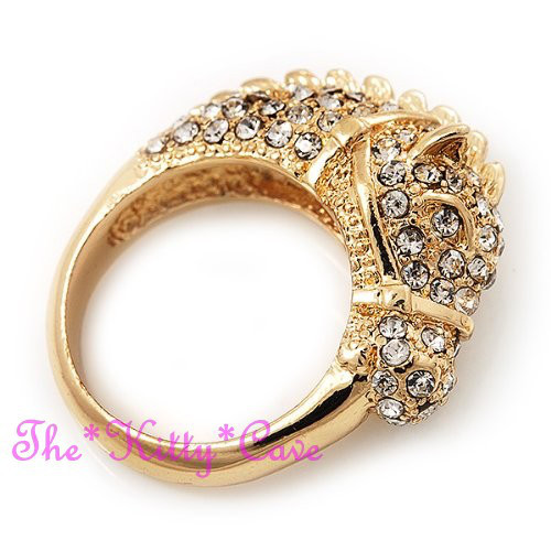 Oro Scintillante 3D Cavallo Pony Equestre Vistoso Anello con Cristalli Swarovski - Picture 21 of 25