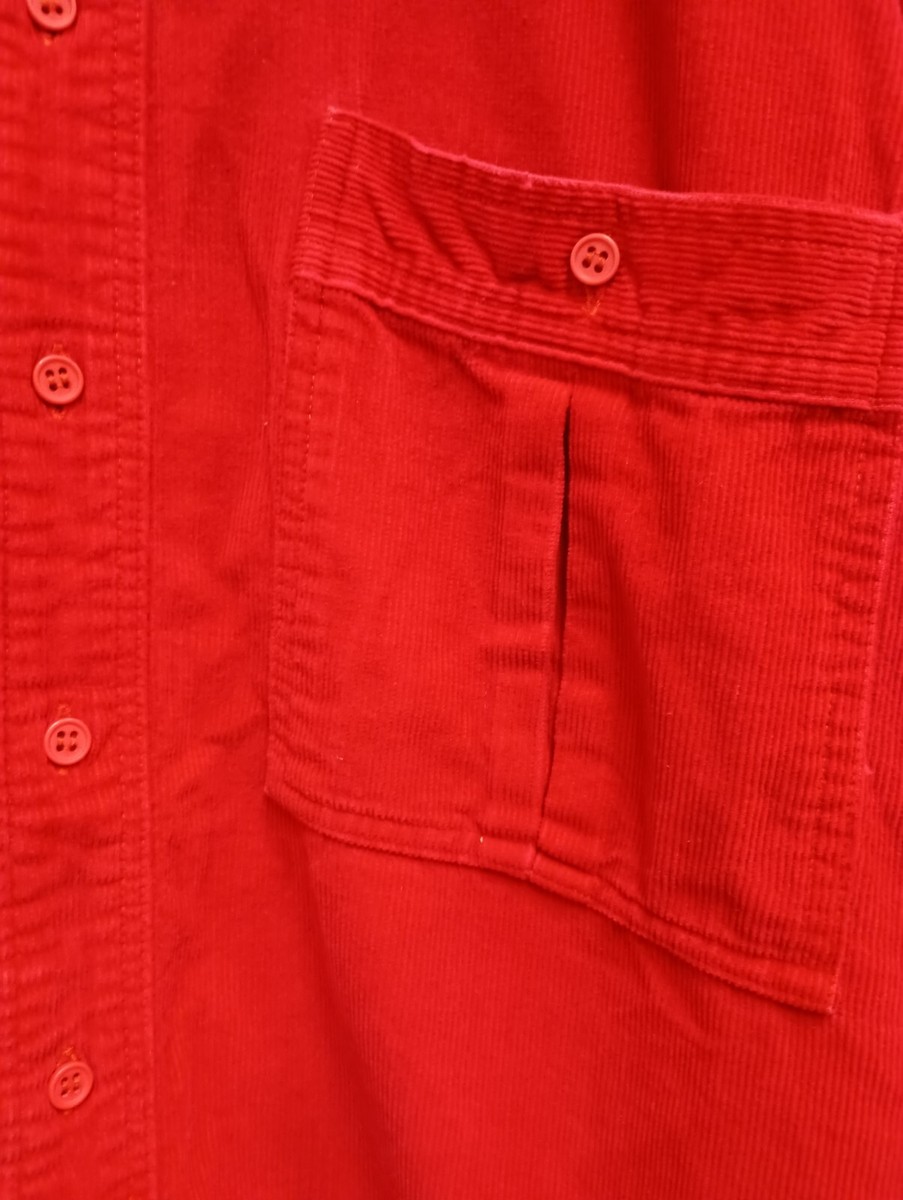 Vintage 90s Expressions Mens Corduroy Shirt Medium Red