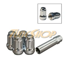 4 TUNER 6 SPLINE WHEELS LOCK LUG NUTS KEY 14X1.5 M14 1.5 ACORN CLOSE END CHROME