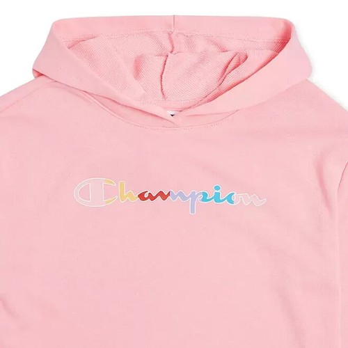 Champion Girls Rainbow Script Logo French Terry Hoodie - Picture 2 of 4